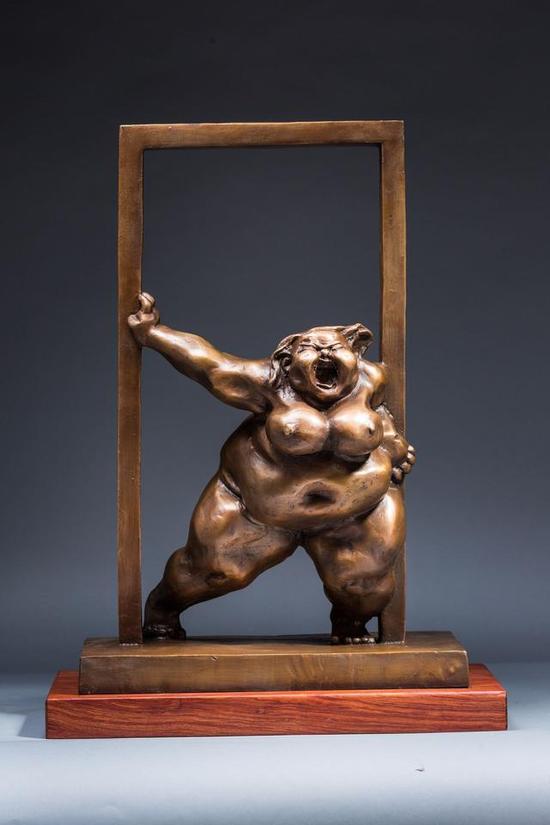 《没门 》 许鸿飞
铸铜 ,37cm×21cm×55cm , 2015
