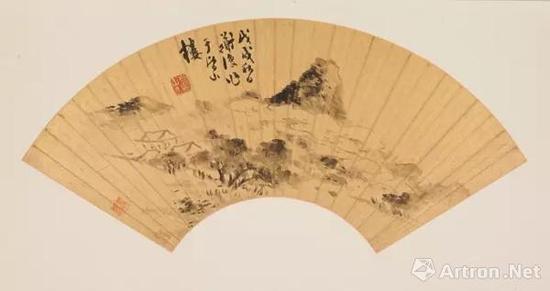 明  陈淳 《小米云山图》 金笺  37*58cm  1538年  上海博物馆藏