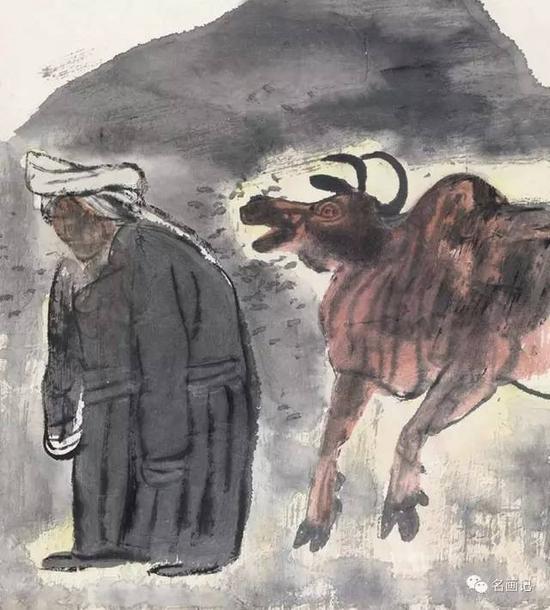 蒙古老妇和牛