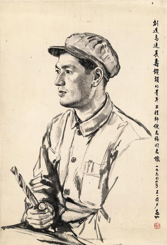 倪志福像 80×55cm 1964年