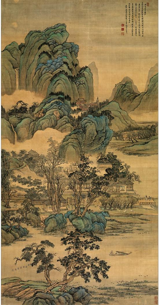 清·王翚《芳洲图》轴（常熟博物馆藏，瞿凤起捐赠）