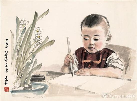 学写字 46×63cm 1978年