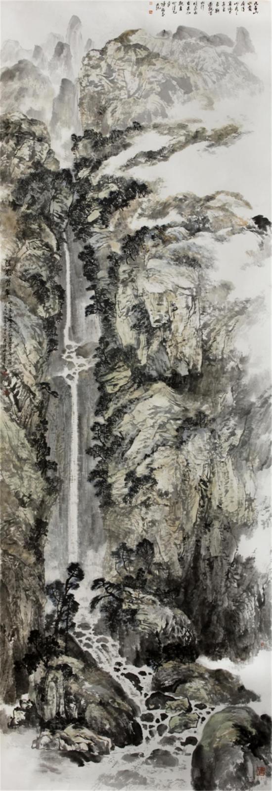 《溪岩蒼翠》500×175cm