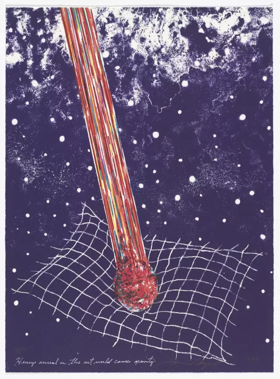 罗森奎斯特《Henry’s Arrival on the Art World Causes Gravity from The Geldzahler Portfolio》,1997年