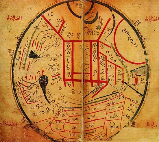 马哈茂德·喀什噶里编写的《突厥语词典》中的一张地图