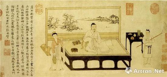 元，张雨，《题倪瓒像卷》，台北故宫博物院藏。