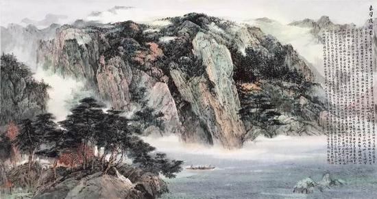“文心雕龙——上海山水画邀请展”之萧海春《赤壁夜游图》
