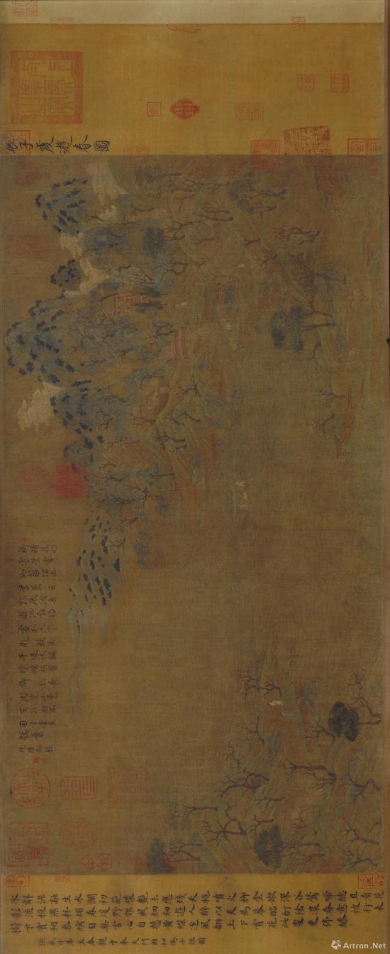 隋 展子虔 《游春图》卷 绢本 设色 纵43cm,横80.5cm