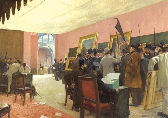 亨利·热尔韦，《绘画评委的一次会议》，布面油画，1883年