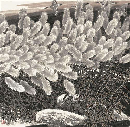 读河南花鸟画研究会副会长赵东军先生花鸟画,有两点印象至为深刻: