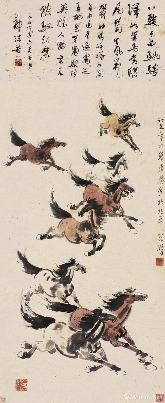 徐悲鸿 1946年作《万马奔腾》 估价:HKD 5,800,000-8,800,000