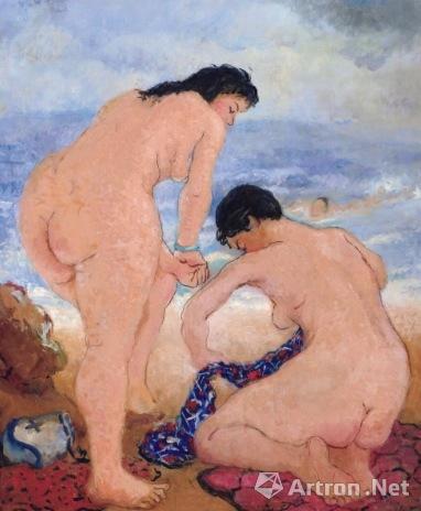 潘玉良的《海边三裸女》 成交价：1667.5万港币