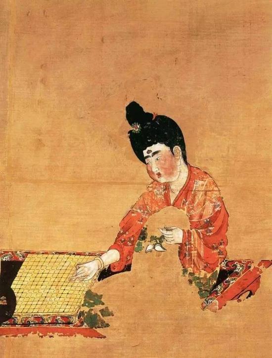 唐《弈棋仕女图》局部