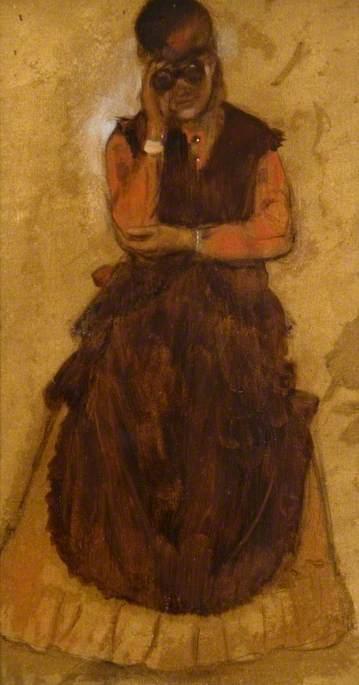 《持望远镜的伦敦女孩》（London Girl Looking Through Field Glasses），埃德加·德加，约1866年