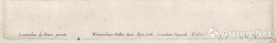 温斯劳斯?霍拉在版画上的签名、日期及以拉丁文刻上“Leonardus da Vinci pinxit”