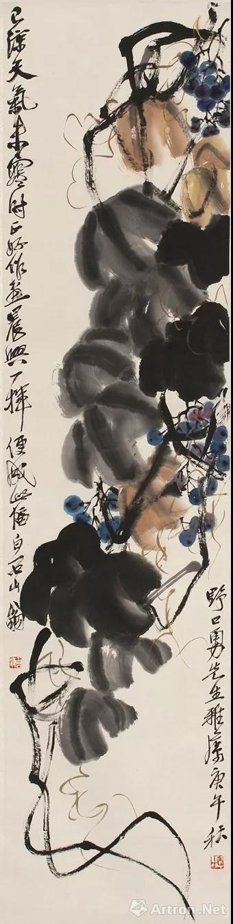 齐白石《葡萄》 1930年作 野口勇博物馆藏