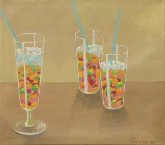 zatisi-se-sklenicemi-2008-olej-platno-90-x-100-cm