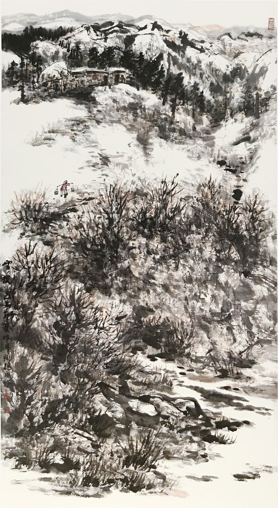 《雪后》[179cmX96cm] 2009年