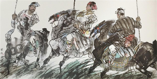 草原健儿 136×68cm
