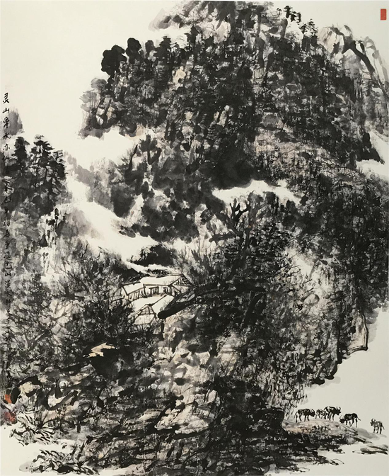 《灵山秀水亦仙居》[213cmX174cm] 2001年