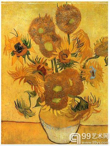 9. 《花瓶与15朵向日葵》(Vase with Fifteen Sunflowers，1888)，3970万美元