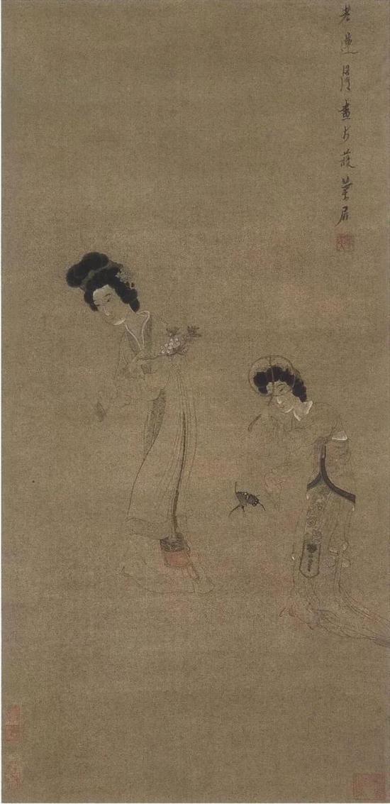 陈洪绶《扑蝶仕女图》，1650年，上海博物馆藏