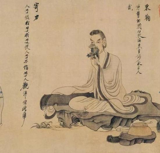 陈洪绶《陶渊明归去来图》局部，1650年，美国檀香山美术学院藏