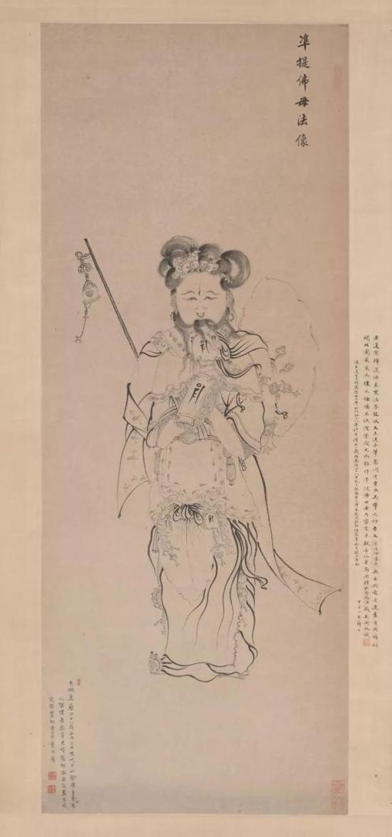 陈洪绶《准提佛母法像》，1620年，纽约大都会博物馆藏