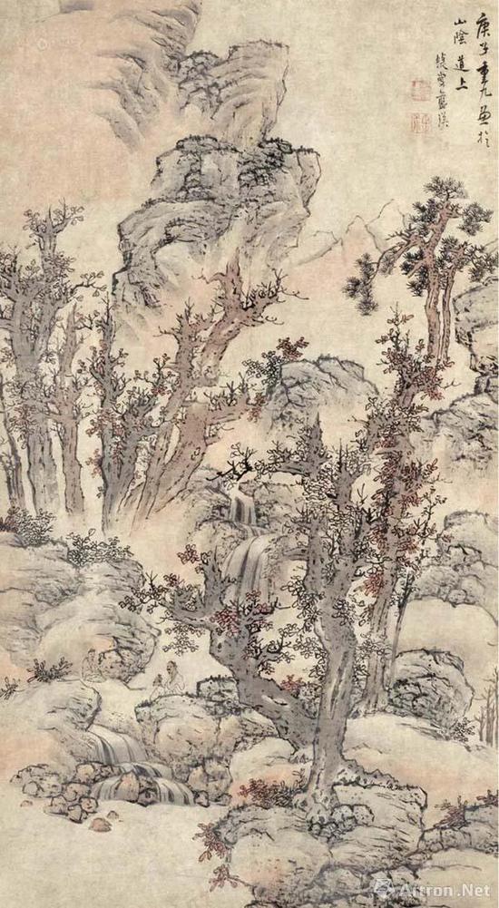 模写 清人藍田 粛密画山水図 肉筆水墨画 掛軸 藍瑛 清朝 衆院本会議 ...