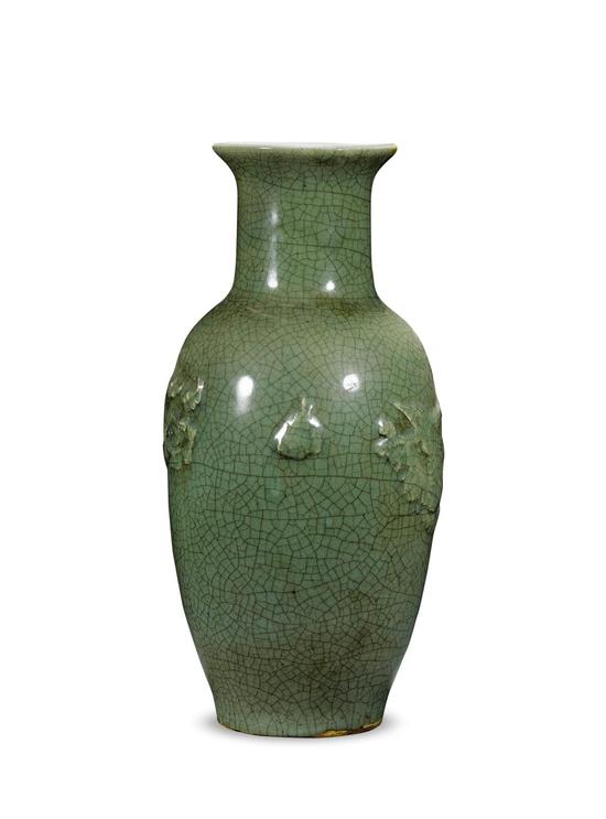 明 龙泉贴龙凤瓶高45.5cm