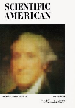 像素化的乔治·华盛顿肖像，《科学美国人》（1973 年11 月）封面。