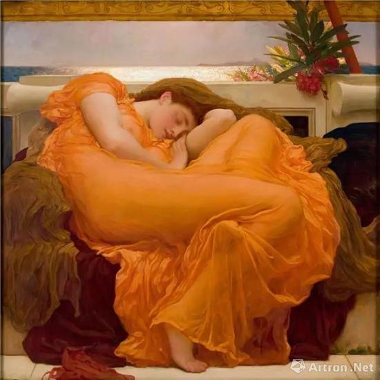 莱顿《燃烧的六月》，油画，1895年，120.6 × 120.6 厘米，波多黎各彭斯艺术博物馆