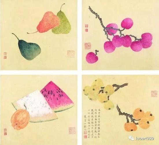 丁辅之常以苍松、红梅入画,古松图上留有闲章“天下几人画古松”,自矜如是,诙谐没有一点不谦虚。