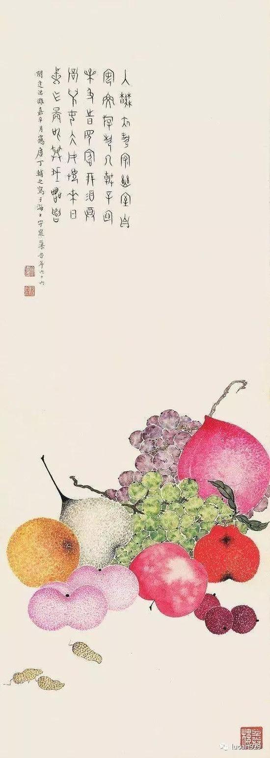 瓜果时蔬在生活中极其易见,如此朴实无华的平淡,在丁辅之笔下确是雅致高远。也正是这市井日常,却寄叙着人间烟火,道尽了人生。