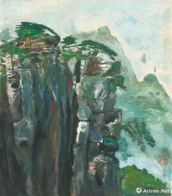 沙耆 风景 77×67.5cm 布面油画 1989年