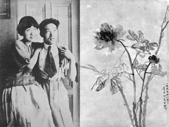常玉赠给徐悲鸿夫妇的照片和画