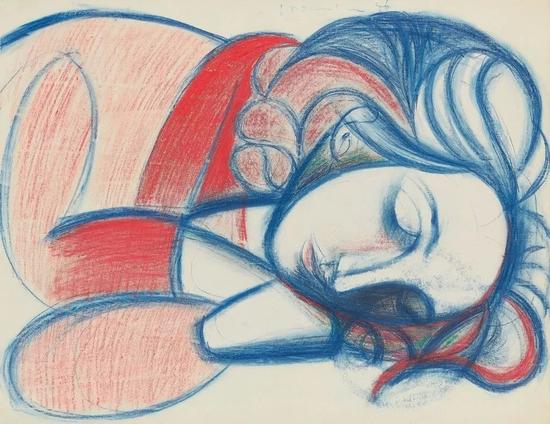 巴勃罗-毕加索《Portrait de femme endormie。 III》，1946。图片：致谢富艺斯