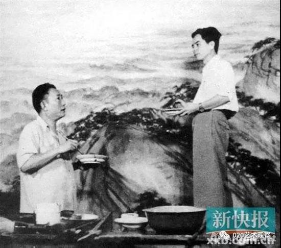 1959年，关山月与傅抱石合作《江山如此多娇》