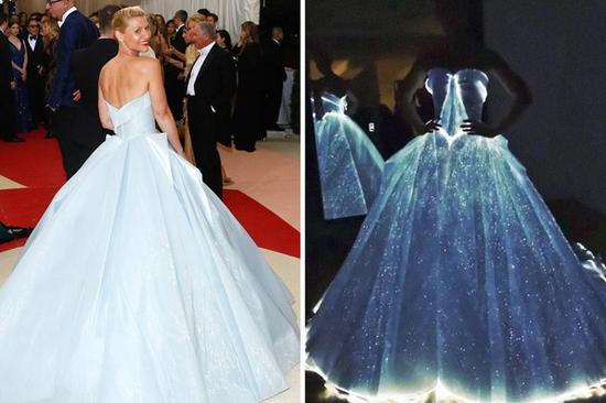 Claire Danes, Met Gala 2016 (左图摄影：Taylor Hill, Getty Images)
