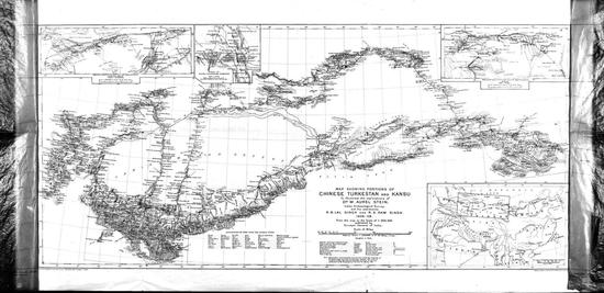 斯坦因绘制的新疆与甘肃地区地图