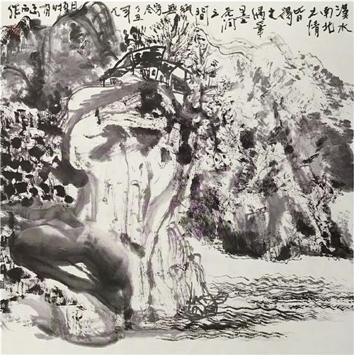 《汉水南北》68cm×68cm 1997年