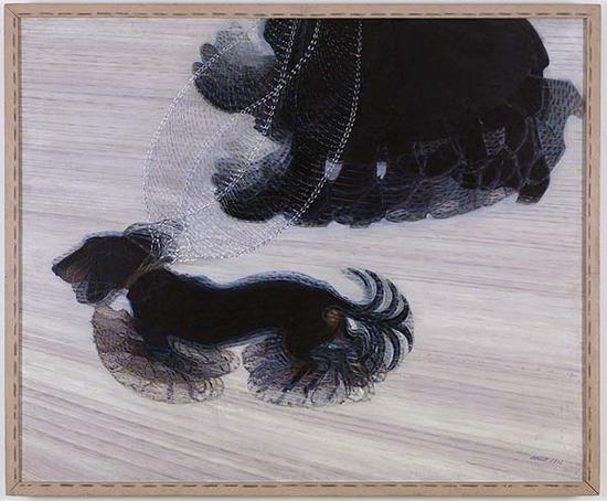 贾科莫·巴拉，《拴着皮带的狗的动态》，1912