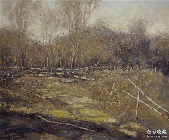 朱晓果　荒弃的牧场　布面油画　55cm×66cm　2010