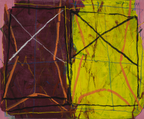 《无题》,布面丙烯,100 x 120 cm,2021