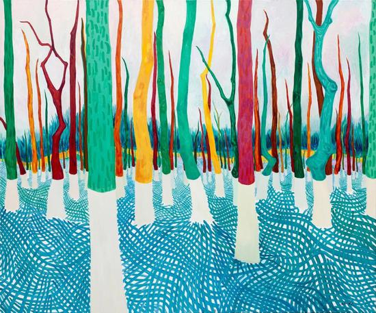 《一大片树》布面油画,150×180cm,2018
