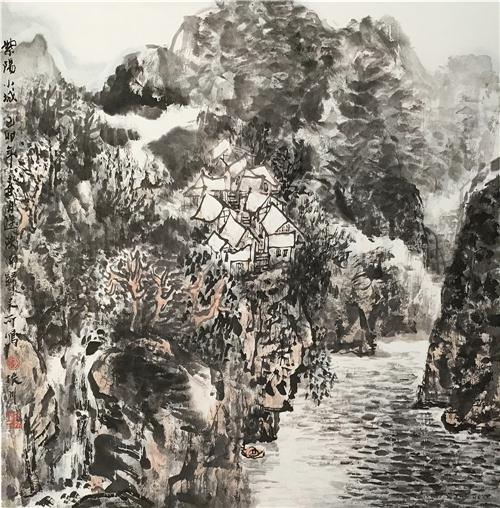 《紫阳小城》68cm×68cm 1999年
