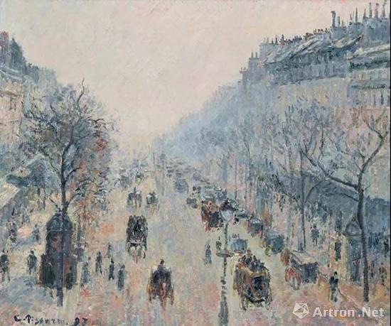 卡米耶·毕沙罗(Camille Pissarro) 《蒙马特大道，晨雾》