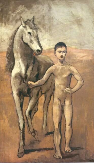 《牵马的男孩》,1905-1906年,220.6 × 131.2 cm,布面油画