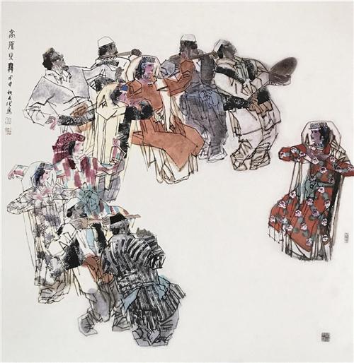 《雪域之舞》96×96cm 2003年