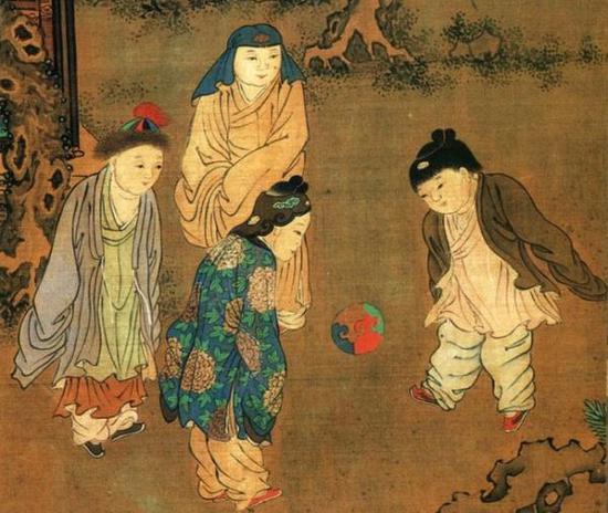 宋 苏汉臣《长春百子图卷》(局部),现藏于台北故宫博物院。